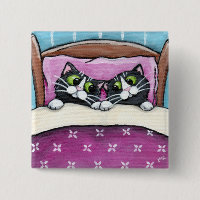 Katzen im Bett-Knopf