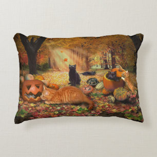 Katzen im Herbst Dekokissen