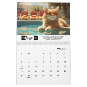 Katzen im Urlaub - Logo für Geschenke für Unterneh Kalender