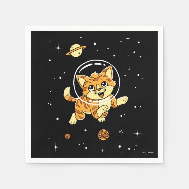Katzen im Weltraum Serviette (Vorderseite)
