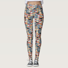 Katzen im Winter-Skarven & Hats-Muster Leggings