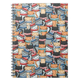 Katzen im Winter-Skarven & Hats-Muster Notizblock