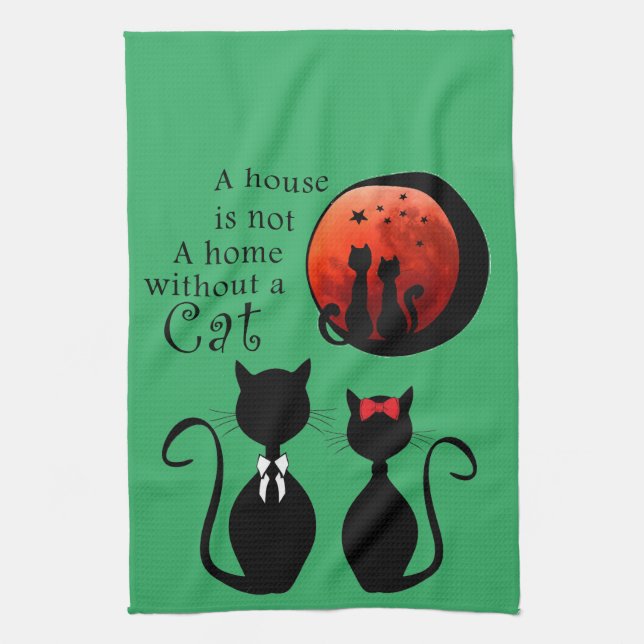 Katzen im Zuhause Geschirrtuch (Vertikal)