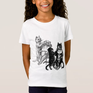 Katzen in Barbershop Haarschnitt tierischer Kunst T-Shirt