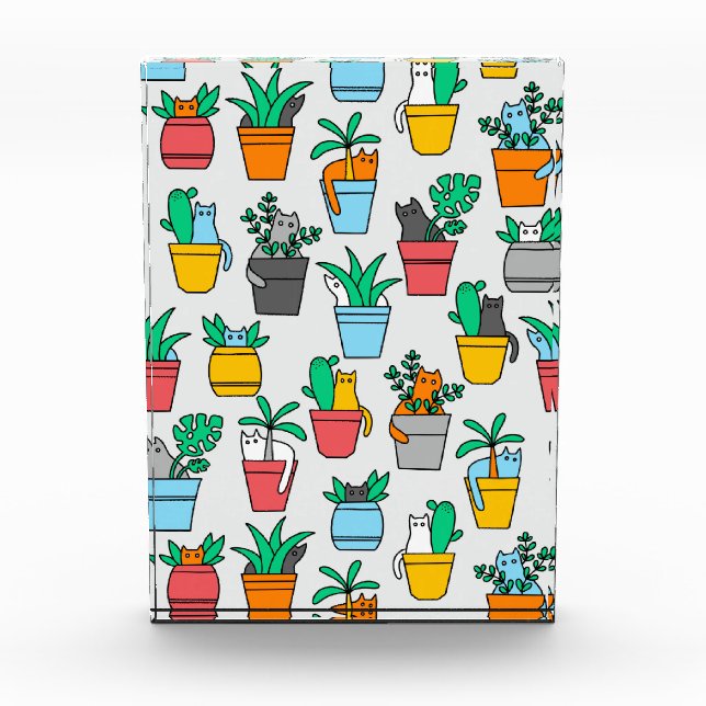 Katzen in den Blumentöpfen Fotoblock (Vorderseite)