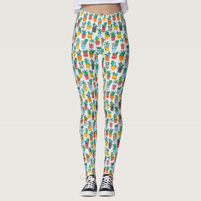 Katzen in den Blumentöpfen Leggings (Vorderseite)