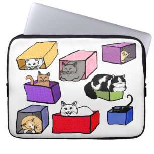 Katzen in der bunten Kasten-Laptop-Hülse Laptopschutzhülle