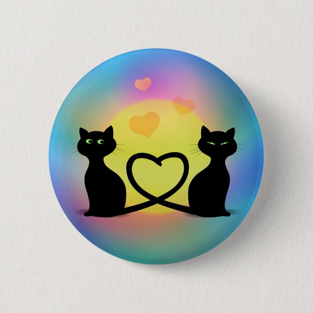Katzen in der Liebe Button (Vorderseite)