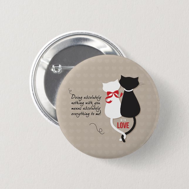 Katzen in der Liebe Button (Vorne & Hinten)