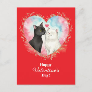 Katzen in der Liebe Glücklicher Valentinstag Postk Postkarte