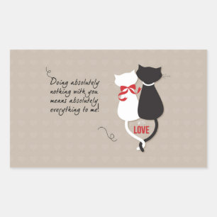 Katzen in der Liebe Rechteckiger Aufkleber
