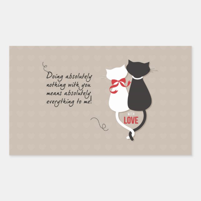 Katzen in der Liebe Rechteckiger Aufkleber (Vorderseite)