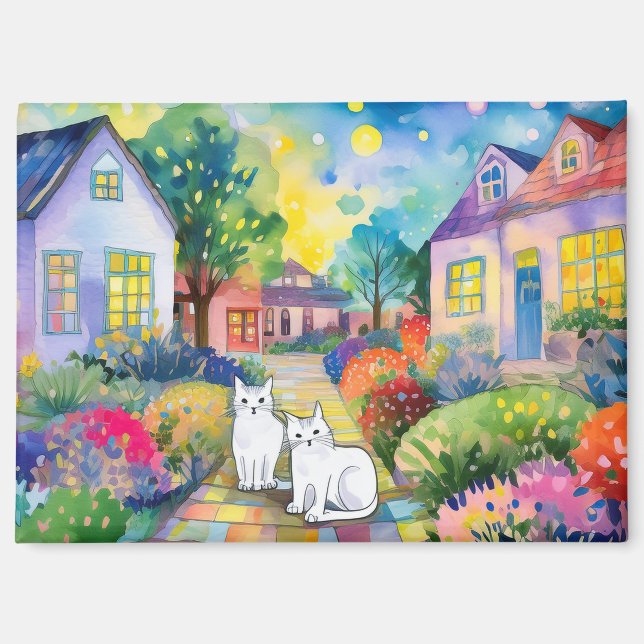 Katzen in der Nachbarschaft  Magnet (Vorderseite)