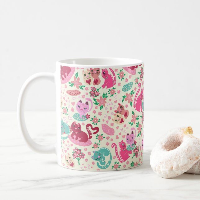 Katzen in der Tasse der Liebe (Mit Donut)
