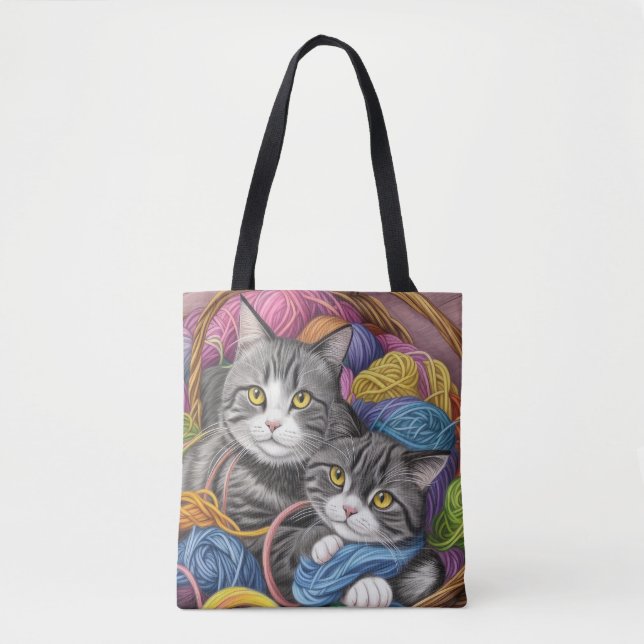 Katzen in einem Korb Tasche (Vorderseite)