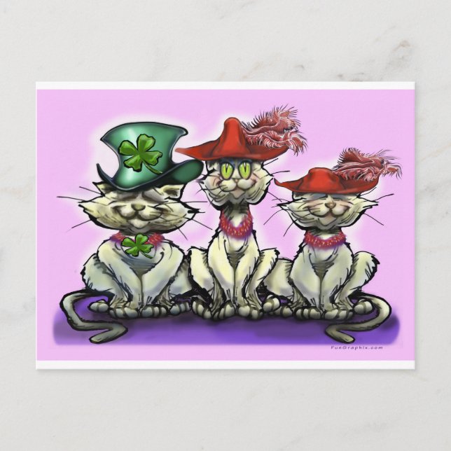 Katzen in Hasen Postkarte (Vorderseite)