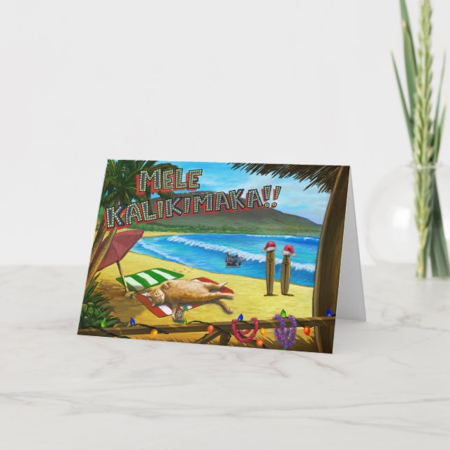 Katzen in Hawaii für Weihnachten (Vorderseite)