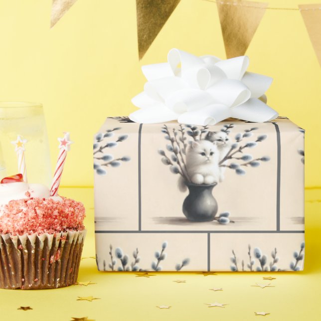 Katzen in Katzen Geschenkpapier (Geburtstagsparty)