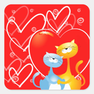 Katzen in Liebe, Aufkleber