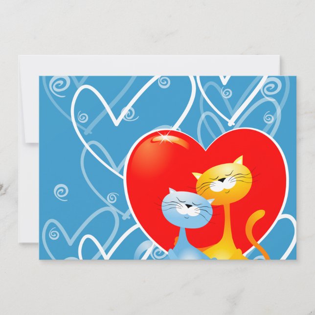 Katzen in Liebe, Einladung (Vorderseite)