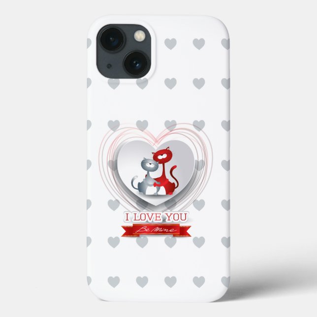 Katzen in Liebe mit dem Herzen Case-Mate iPhone Hülle (Rückseite)
