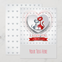 Katzen in Liebe mit dem Herzen Einladung