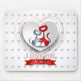 Katzen in Liebe mit dem Herzen Mousepad