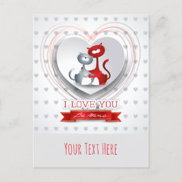 Katzen in Liebe mit dem Herzen Postkarte