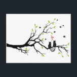 Katzen in Liebe mit den roten Herzen auf den Frühl Postkarte<br><div class="desc">Katzen in Liebe mit den roten Herzen und Vögeln auf den Frühjahrsbaum. Art Illustration,  Vektor zeichnend für Valentin Tageskarte,  Hochzeitseinladung,  Verlobung,  Jubiläum.</div>