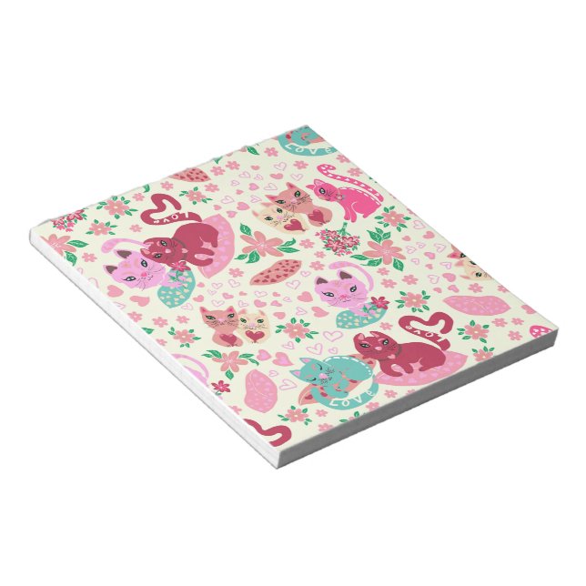 Katzen in Liebe Notepad Notizblock (angewinkelt)
