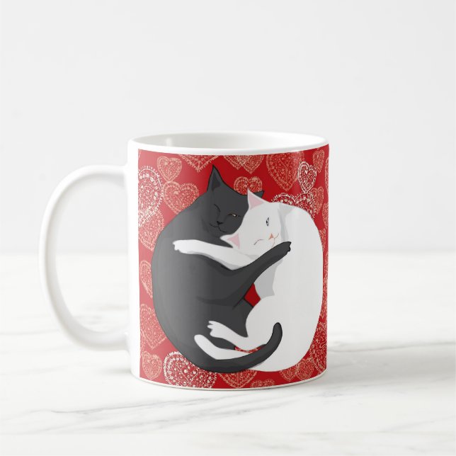 Katzen in Liebe: Paulie & Angie... Liebhaber Kaffeetasse (Links)