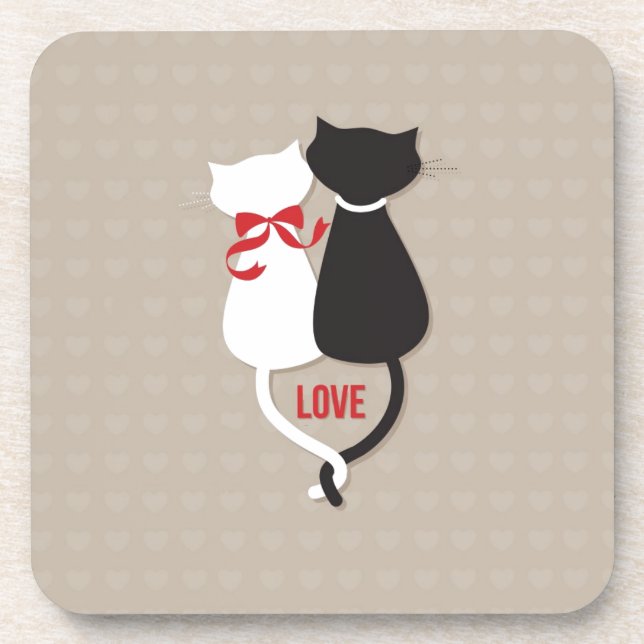 Katzen in Liebe Umgeben von Herzen Untersetzer (Vorderseite)