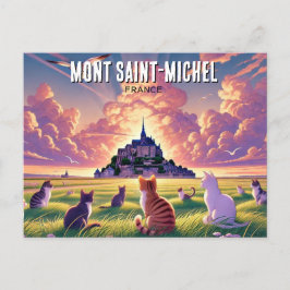Katzen in Mont Saint-Michel Frankreich Postkarte