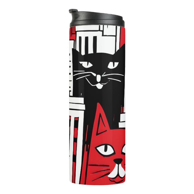 Katzen in New York Thermosbecher (Nach rechts gedreht)