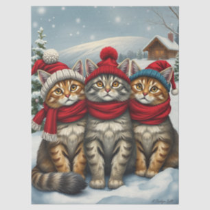 Katzen in Preppy Winter Attraktion und Hats Winter Seidenpapier