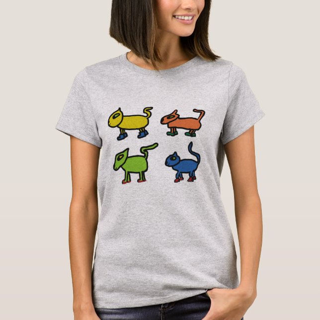 Katzen in Schuhen T-Shirt (Vorderseite)