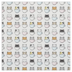Katzen in Teacups Stoff