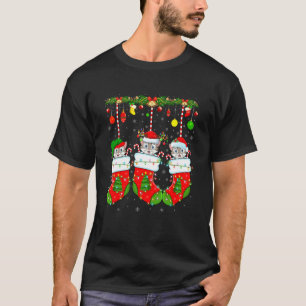 Katzen in Weihnachtsstrümpfen Lustige Haustier-Tie T-Shirt