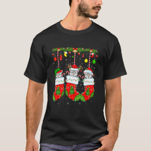 Katzen in Weihnachtsstrümpfen Lustiges Haustier Ka T-Shirt