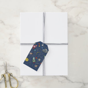 Katzen in Weltraumgeschenketiketten Geschenkanhänger