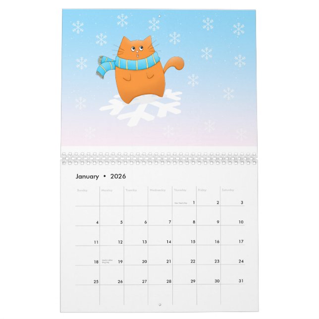 Katzen-Jahr der Niedlichkeit Kalender (Jan 2026)