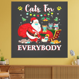 Katzen Jedermann Weihnachten Leinwanddruck