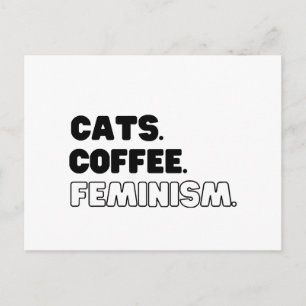 Katzen Kaffee Feminismus Feiertagspostkarte