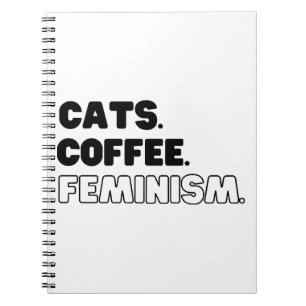 Katzen Kaffee Feminismus Notizblock