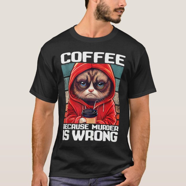 Katzen Kaffee Ich Kaffee weil Mord falsch ist Tank (Vorderseite)