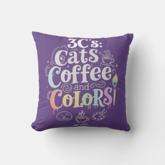 Katzen Kaffee und Farben Kissen