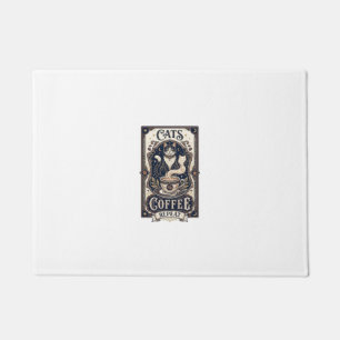 Katzen Kaffee Wiederholung Katze Kaffee Vintage Ve Fußmatte