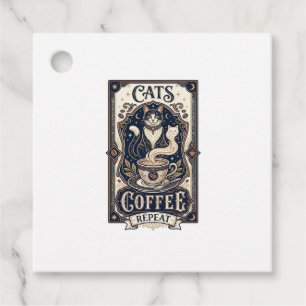 Katzen Kaffee Wiederholung Katze Kaffee Vintage Ve Geschenkanhänger