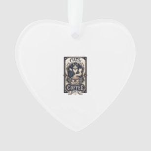 Katzen Kaffee Wiederholung Katze Kaffee Vintage Ve Ornament