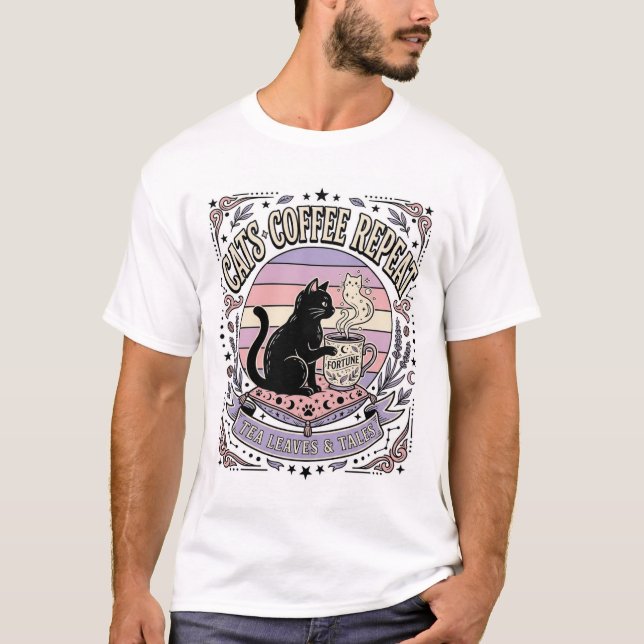 Katzen Kaffee Wiederholung Katze Tee Blätter Kaffe (Vorderseite)